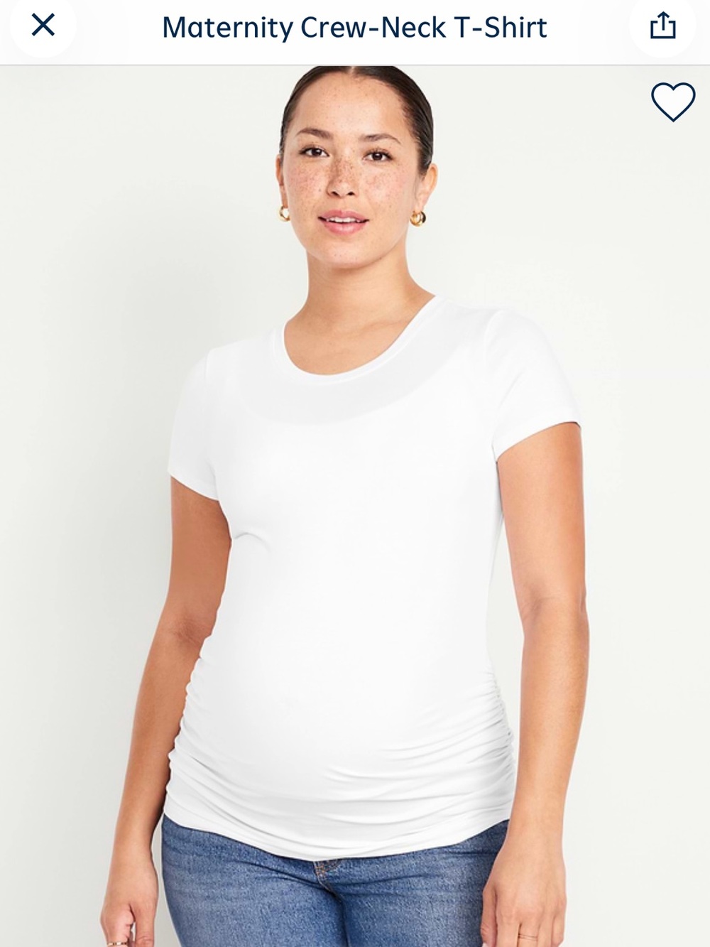 Old Navy Maternity Short-Sleeve Crew Neck Tee - White - M
